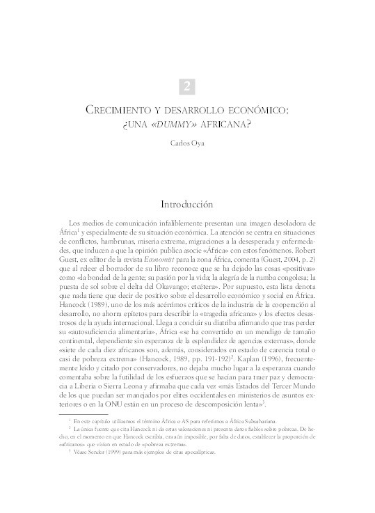 Growth and economic development: An African dummy? [in Spanish] Thumbnail