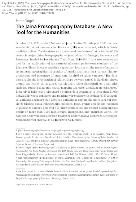 The Jaina Prosopography Database: A New Tool for the Humanities Thumbnail