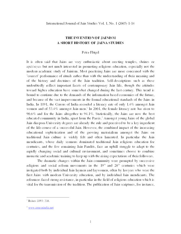 The Invention of Jainism: A Short History of Jaina Studies Thumbnail