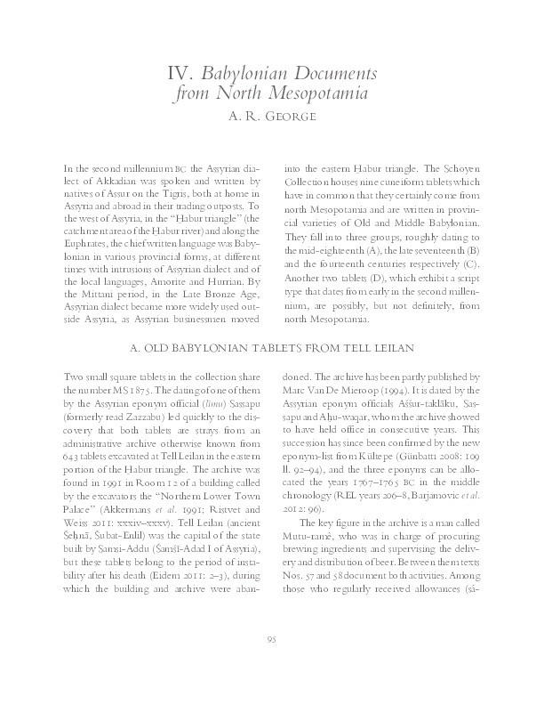 Babylonian documents from North Mesopotamia Thumbnail
