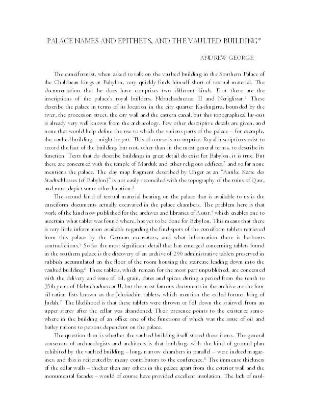 Palace names and epithets, and the Vaulted Building Thumbnail