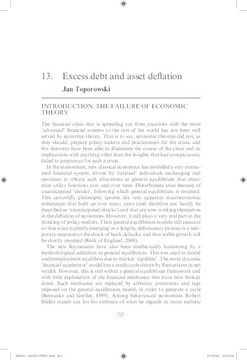 Excess Debt and Asset Deflation Thumbnail
