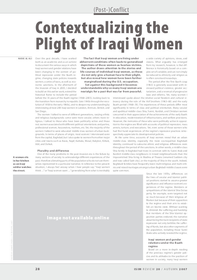Contextualizing the Plight of Iraqi Women Thumbnail