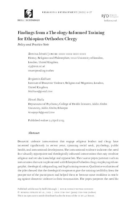 Findings from a Theology-Informed Training for Ethiopian Orthodox Clergy Thumbnail