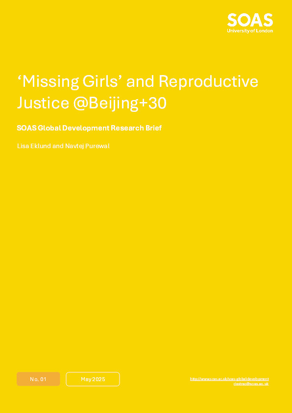 'Missing Girls' and Reproductive Justice @Beijing+30 Thumbnail