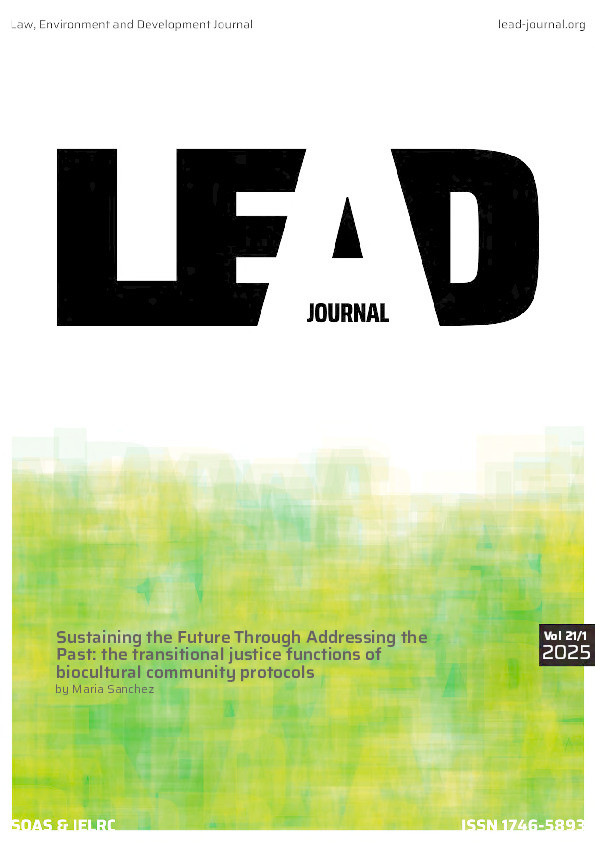 Sustaining the Future Through Addressing the  Past: The Transitional Justice Functions of   Biocultural Community Protocols Thumbnail
